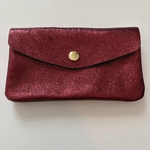 Tourance Coin Wallet Metalic leather Red